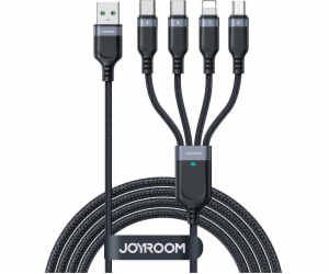 Joyroom USB kabel USB-A – 2x USB-C + Lightning + microUSB...