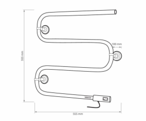 Elektrický sušák ručníků Thema Lux BK-107-80W, černý