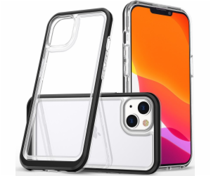 Silikonový kryt Hurtel Clear 3v1 iPhone 14 s rámečkem černý