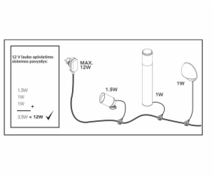 Prodlužovací kabel Ludeco 12V PL7011, 12W, LED, IP44, 5m