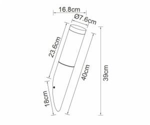 Svítidlo Domoletti Monteo DH021, 23W, E27, IP44, antracit