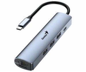 GENIUS hub UH-545/ USB-C na RJ45 Gigabit/ 3x USB3.0/ USB-...