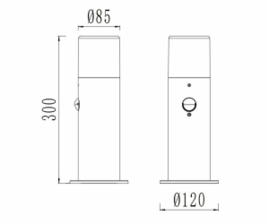 Lampa Domoletti ORTE 14216-H-PIR, 40W, E27, IP44, černá