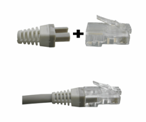 DATACOM Manžetka pro plug RJ45 šedá/bílá (100ks)