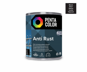 Emailová barva Pentacolor Anti Rust, pololesklá, 0,9 l, č...