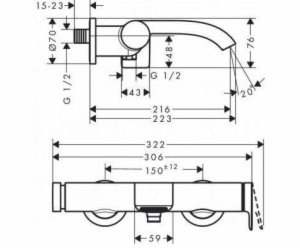 Koupelnová baterie Hansgrohe Vivenis 75420670, černá