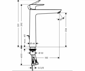 Umyvadlová baterie Hansgrohe Talis E 71716340, černá