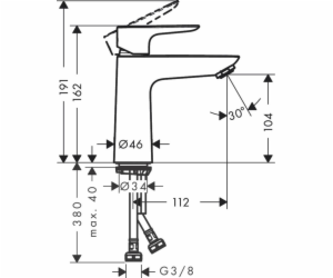 Umyvadlová baterie HANSGROHE TALIS E110, černá