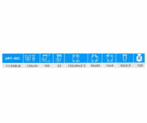 Kolečko HAUSHALT 11125BLB, 125 mm, s talířem a brzdou