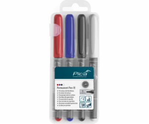 Pica Permanent-Pen 1,0mm assorted with Instant-White-Pen