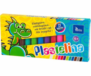 Tetis Plastelína 12col 15g Tetis