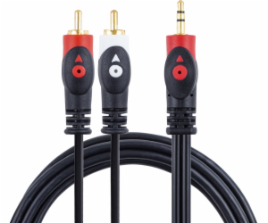 Libox Jack 3,5mm - RCA (Cinch) kabel x2 3m černý (LB0023)