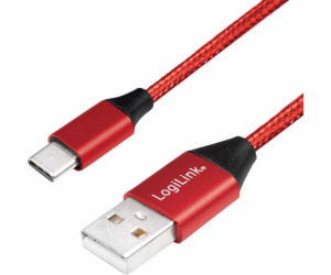 LogiLink USB-A - USB-C USB kabel 0,3 m červený (CU0147)