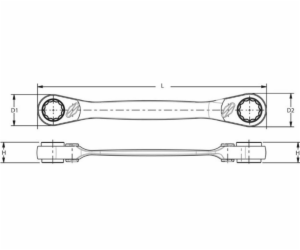 Teng Tools ráčnový očkový klíč 4v1 (60050811RX)