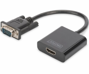 Digitus HDMI AV adaptér - D-Sub (VGA) + Jack 3,5 mm černý...