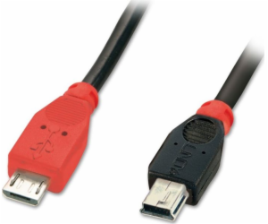 Lindy microUSB - miniUSB USB kabel 2 m černý (31719)