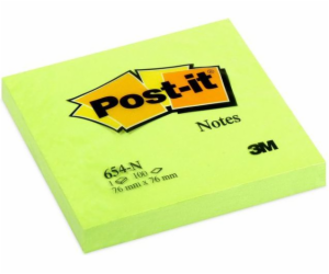 Post-it Neon pad 654N, 76x76mm, jasně zelená, 100 listů (...