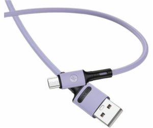 Usams USB-A - microUSB USB kabel 1 m fialový (69870-uniw)