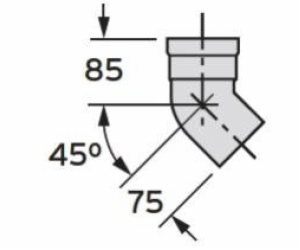 Koleno Vaillant 45° DN80 - 303259