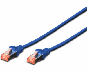 Digitus Patchcord CAT6, S-FTP, 0,25 m, modrý, 10 kusů (DK...