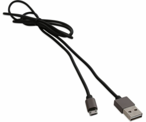 Platinet USB-A - microUSB USB kabel 1 m černý (PUCRP1B)