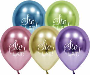 GoDan Godan Happy Birthday Balloons Platinum 12 palců 5 ks