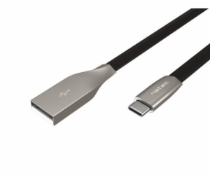 Natec USB-A - USB-C USB kabel 1 m Černostříbrný (NKA-1954)