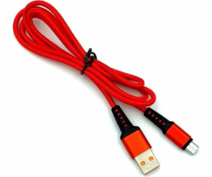 Denmen USB-A - microUSB USB kabel 1 m červený (29353)