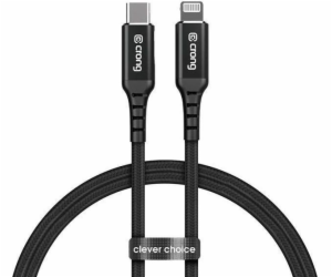 Crong USB-C – Lightning kabel 1,5 m černý (CRG-AL15USCL-BLK)