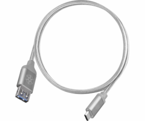 SilverStone USB-A - USB-C USB kabel 0,5 m Stříbrný (52034)