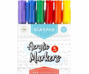 Starpak MARKER ACRYLIC 6COL OKR STK WB 12/72