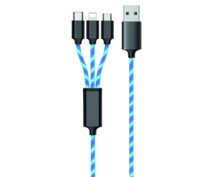 USB 2GO USB-A - USB-C + microUSB + Lightning kabel 1,5 m ...