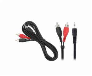 Kabel BLOW 3,5mm M, 2xRCA M, 1,2m, černý 91-297