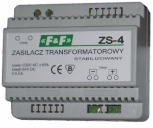 F&F Stabilizovaný zdroj 230VAC/24VDC 12W 0,5A ZS-4