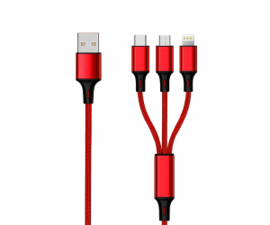 USB 2GO USB-A - USB-C + microUSB + Lightning kabel 1,5 m ...