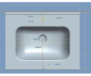 Umyvadlo DOMOLETTI ACB7860, vestavné, 600×460 mm