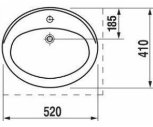 Umyvadlo JIKA IBON H8130100001041, 410×520 mm