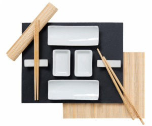 Sushi set porcelán/břidlice/bambus sada 11ks KO-210000010