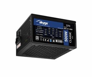 Akyga PC zdroj ATX 500W P4+4 2x PCI-E 6+2 pin 4x SATA 2x ...