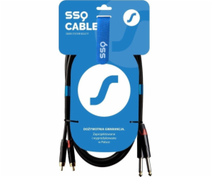 SSQ RCAJM5 - Kabel 2x RCA - 2x Jack Mono 6 3 mm 3 m Černý