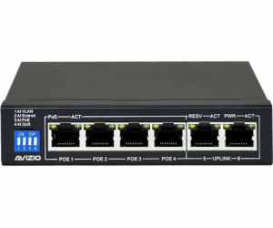 AVIZIO Switch 4x RJ45 PoE 100Mb/s + 2x RJ45 Uplink 100Mb/s