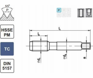 Ventilátor TAP G 1/8 DIN5157/2-P HSSE-PM HRC40 TICN