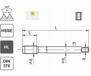 Fanar ZÁVIT M12 DIN-376B (6H) HSSE HL INOX