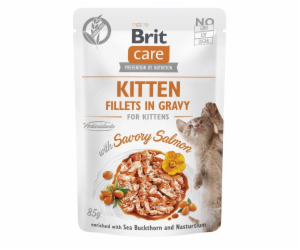 BRIT Care Cat Kitten Savory Salmon Pouch - vlhké krmivo p...