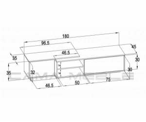 Cama TV skříňka SIGMA1 180 dub sonoma/bílý lesk