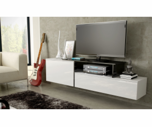 Cama TV skříňka SIGMA 3 180 bílá/bílý lesk + černá