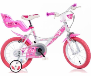 Dino bikes 164RN Bílá, růžový potisk 16" dívčí kolo