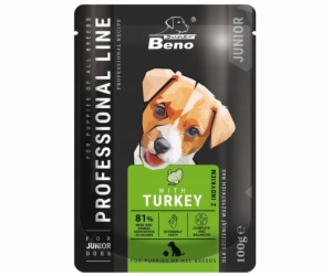 SUPER BENO Junior Turkey - mokré krmivo pro psy - 100 g