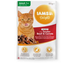 IAMS Delights Adult Beef s mrkví v želé - vlhkém krmivu p...