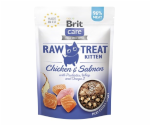 BRIT Care Raw Treat Kitten kuře s lososem - kočičí pamlsk...